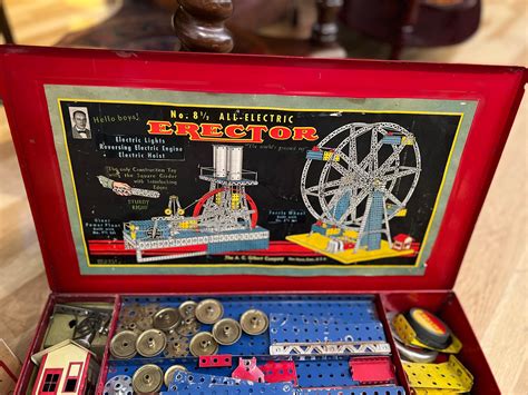 vintage erector set in metal box|Erector Vintage & Antique Play Sets for sale .